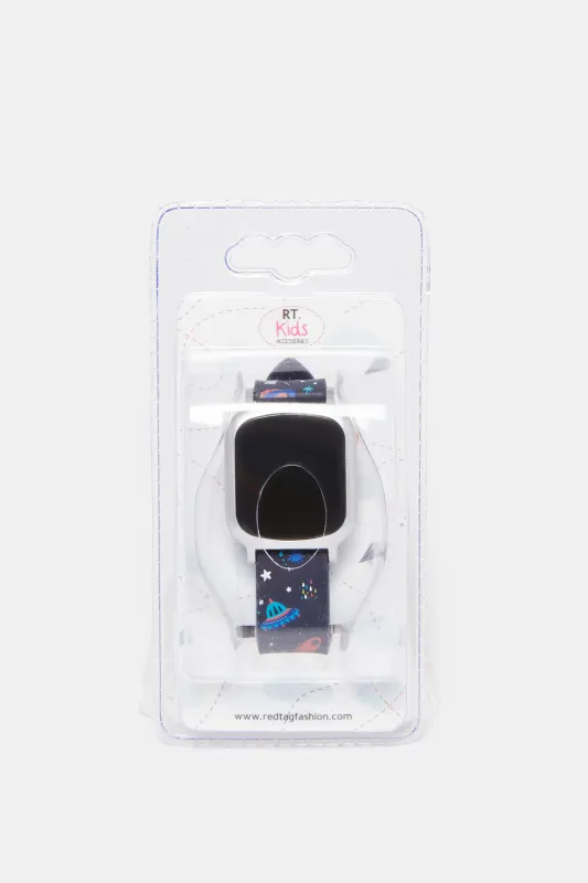 Boys Black Printed Digital Watch sold by Redtag