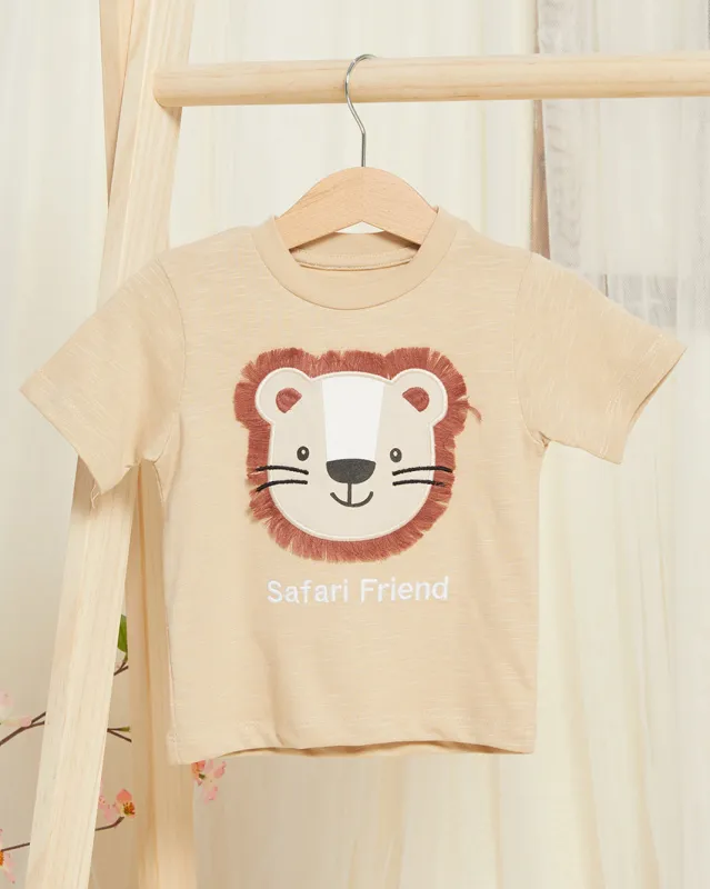 Infant Boys Beige Tiger Print T-shirt sold by Redtag