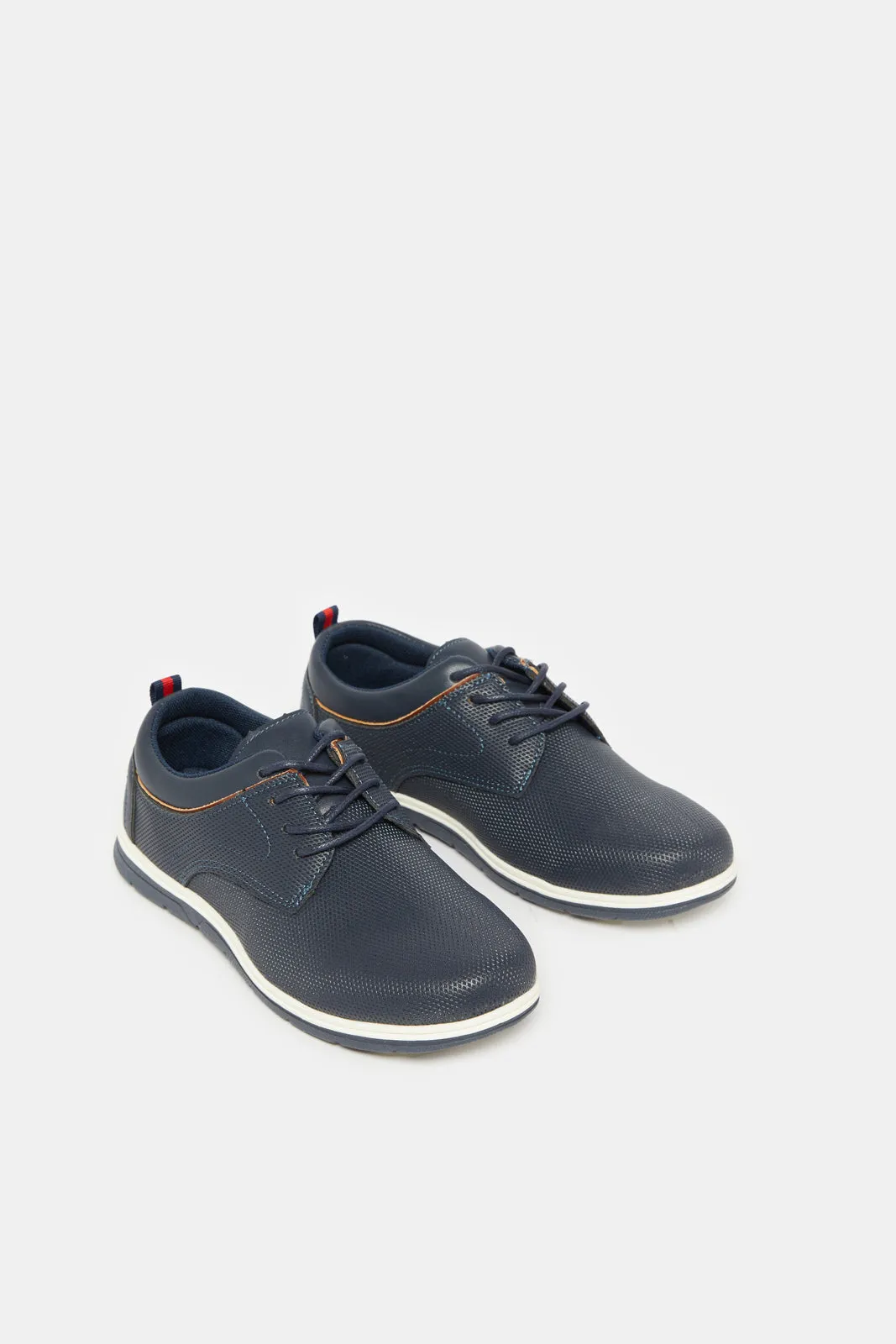 Senior Navy Brown Derby Shoes sold by Redtag product image thumbnail 2