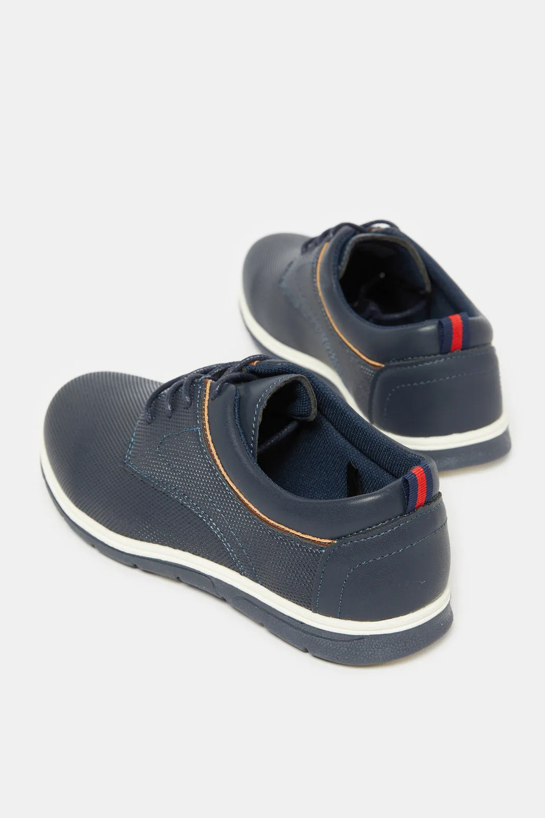 Senior Navy Brown Derby Shoes sold by Redtag product image thumbnail 4