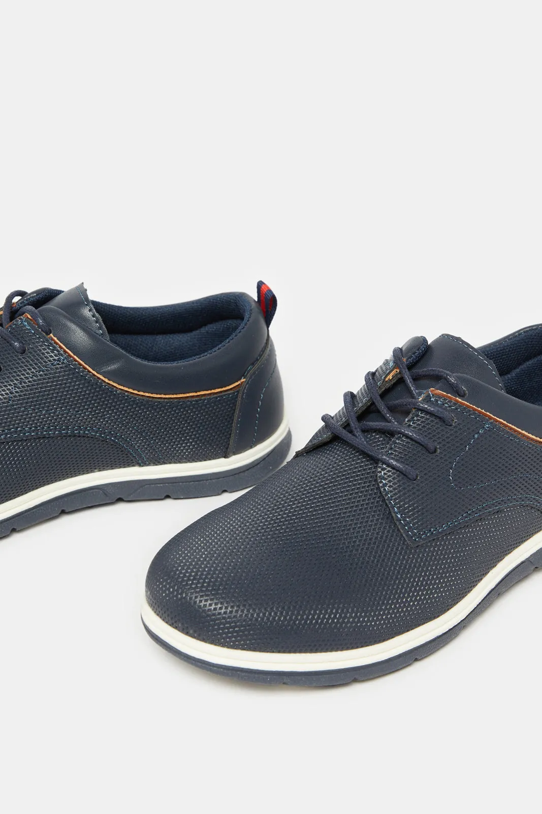 Senior Navy Brown Derby Shoes sold by Redtag product image thumbnail 3