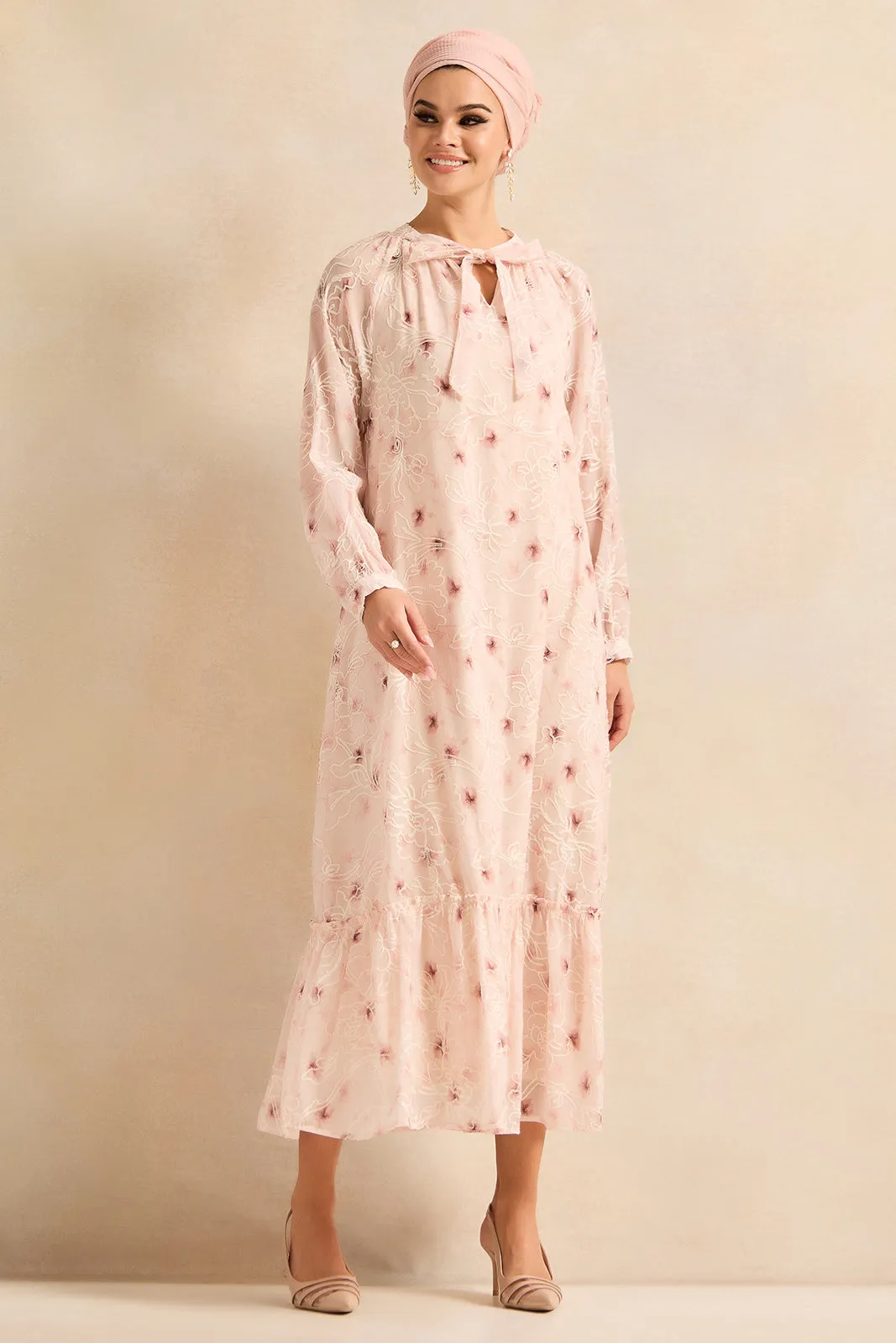 Women Pink Printed Long Maxi Dress sold by Redtag