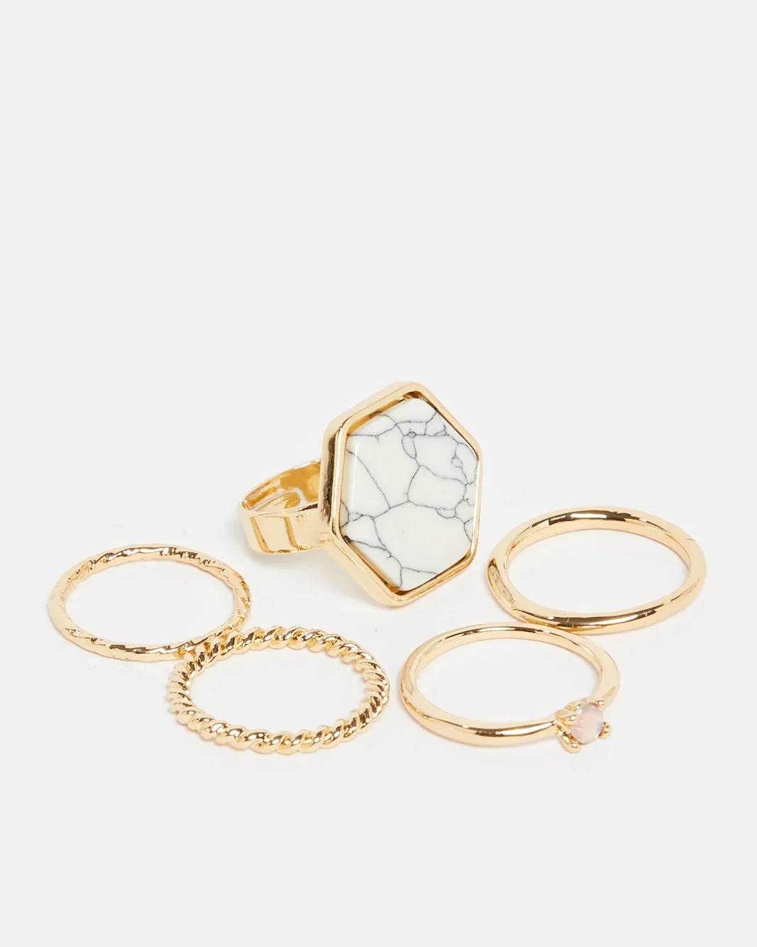 Women Gold Embellished Ring Set (5 Piece) sold by Redtag product image thumbnail 3