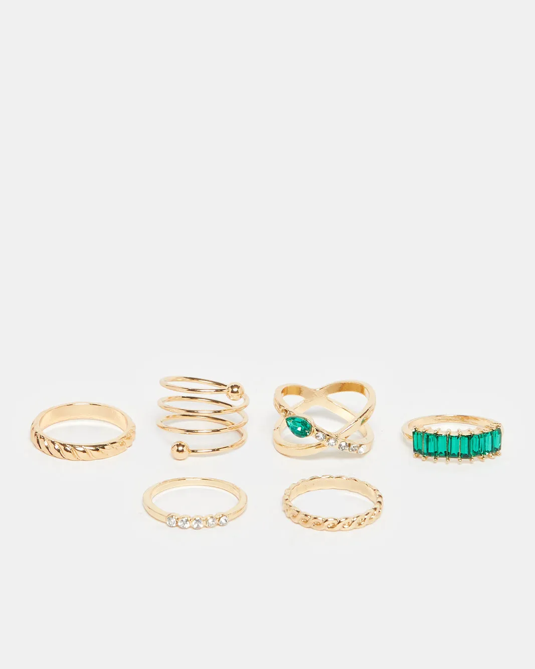 Women Gold Embellished Ring Set (6 Piece) sold by Redtag
