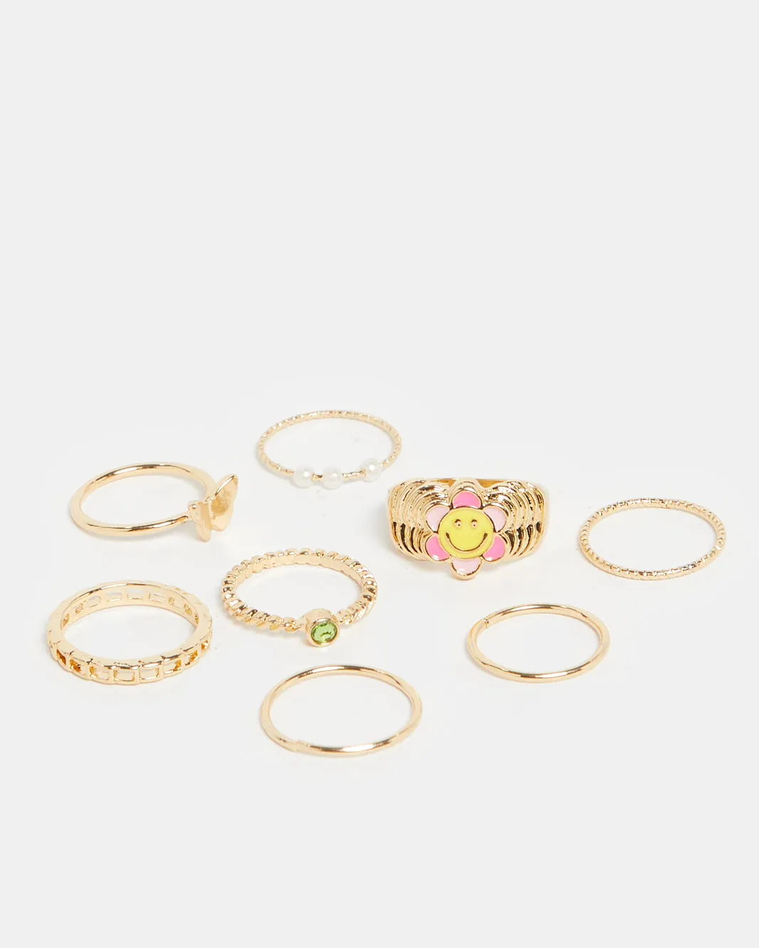 Women Gold Embellished Ring Set (8 Piece) sold by Redtag product image thumbnail 3