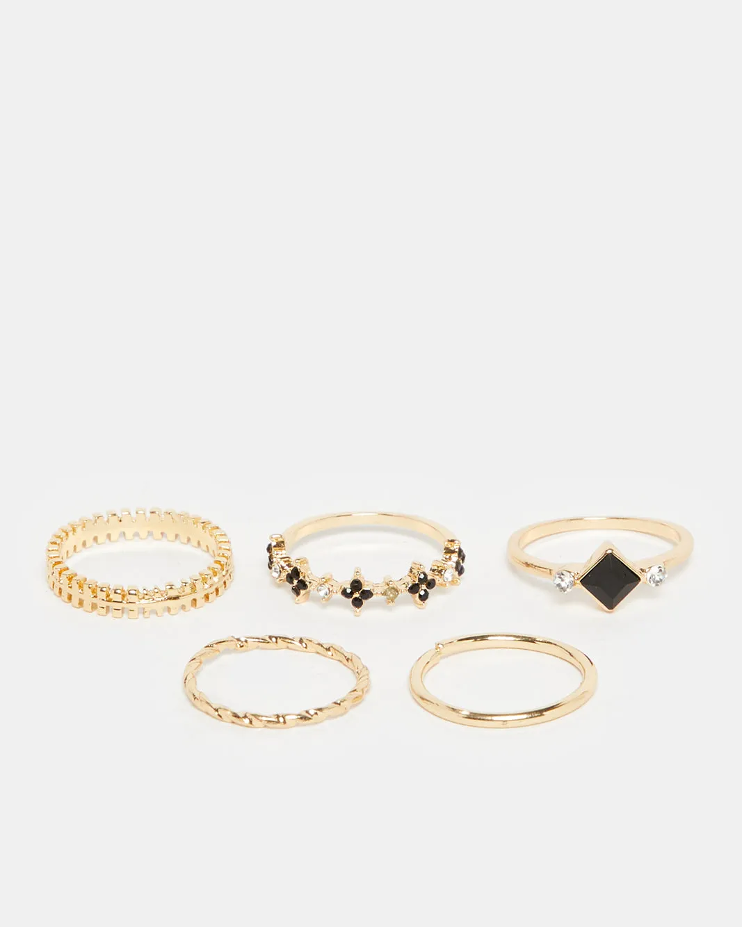 Women Gold Embellished Ring Set (5 Piece) sold by Redtag