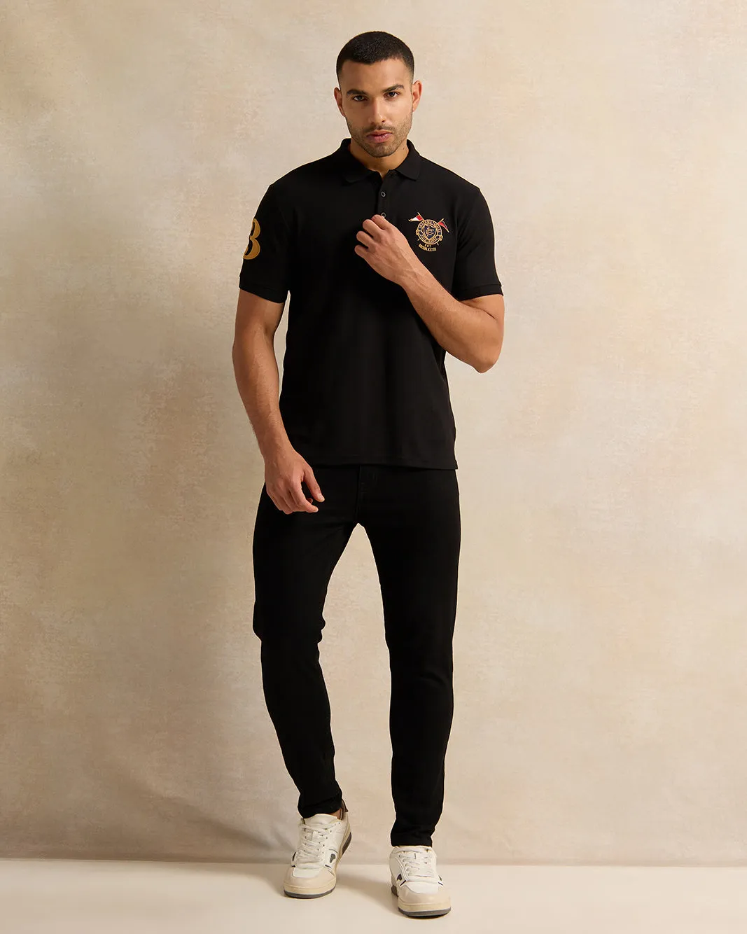 Men Black Badge Polo Shirt sold by Redtag product image thumbnail 2