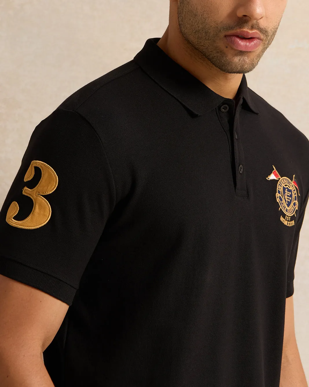 Men Black Badge Polo Shirt sold by Redtag product image thumbnail 4