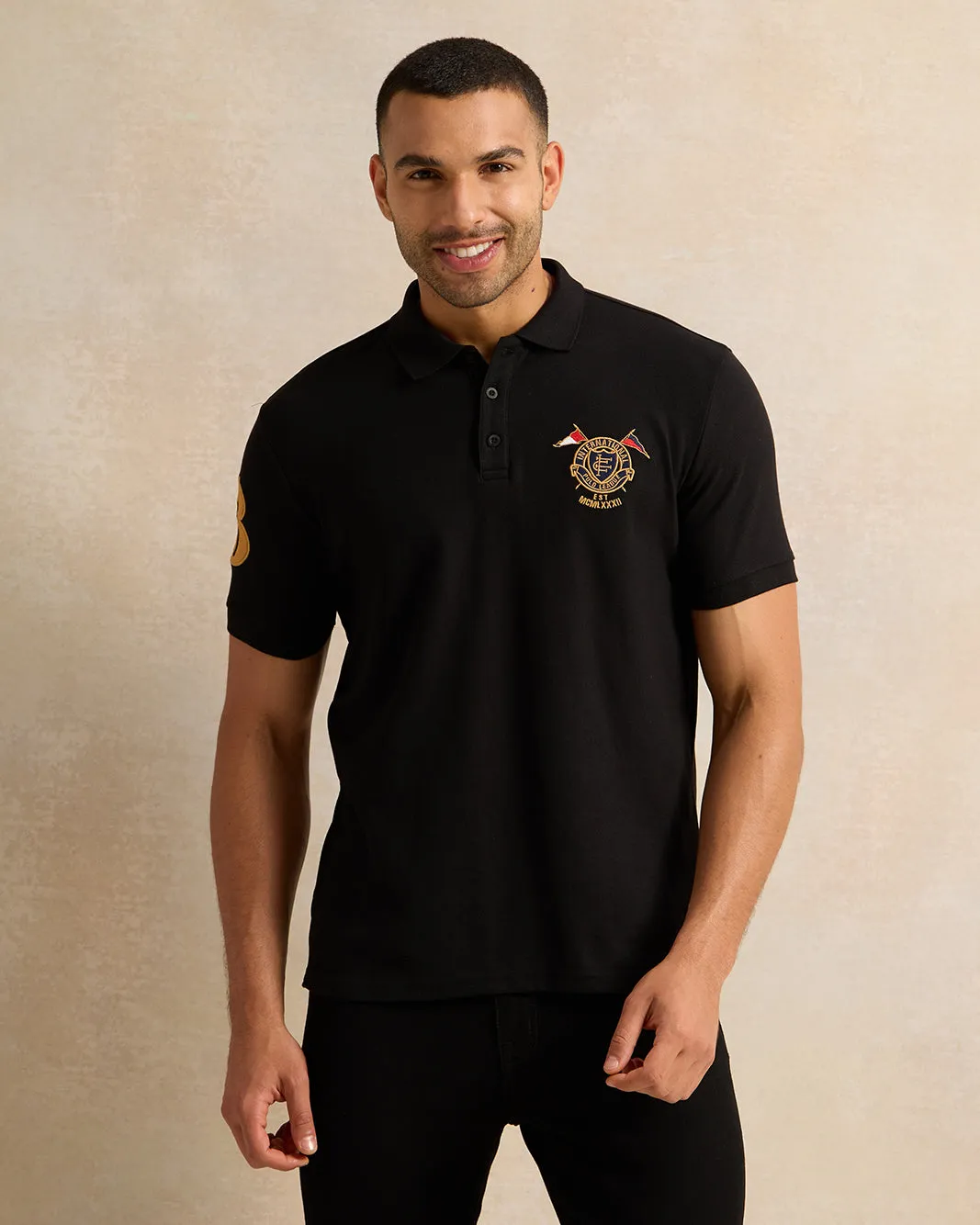Men Black Badge Polo Shirt sold by Redtag