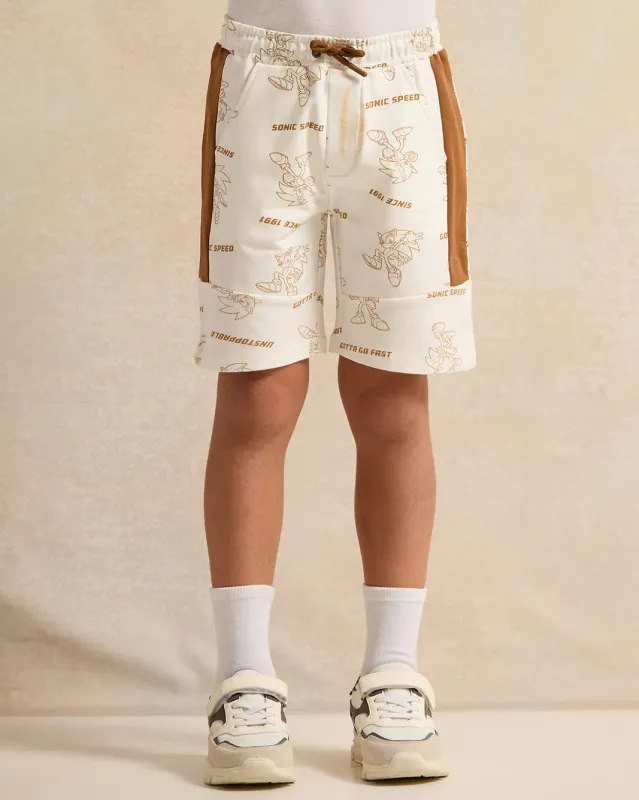 Boys Ivory Sonic Active Shorts sold by Redtag