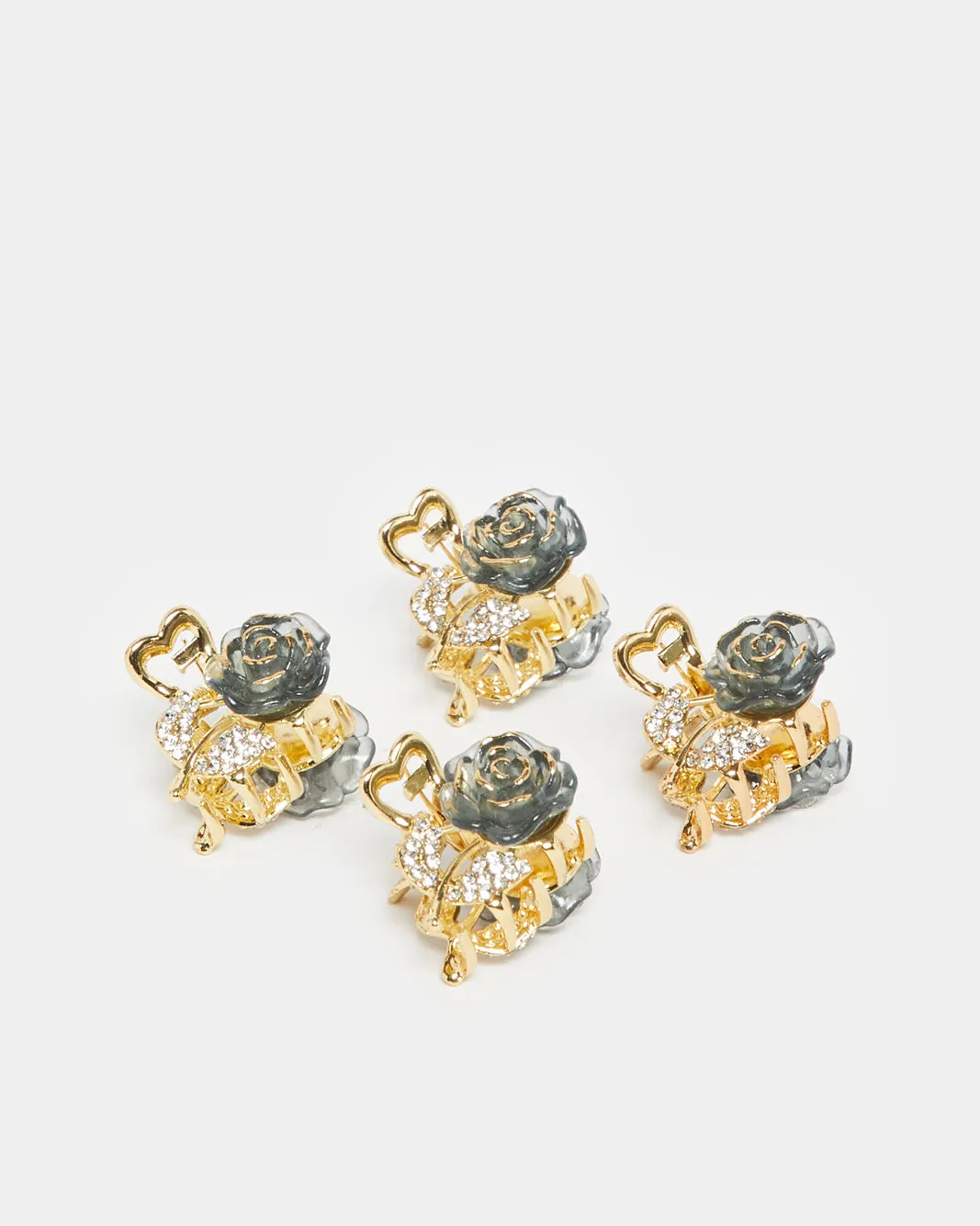 Women Gold Embellished Hair Clip (Pack of 4) sold by Redtag