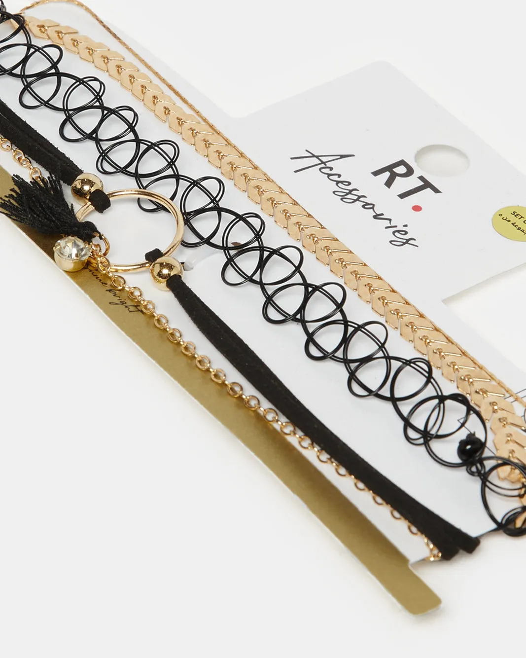 Women Gold Embellished Choker Set (Pack of 5) sold by Redtag product image thumbnail 3