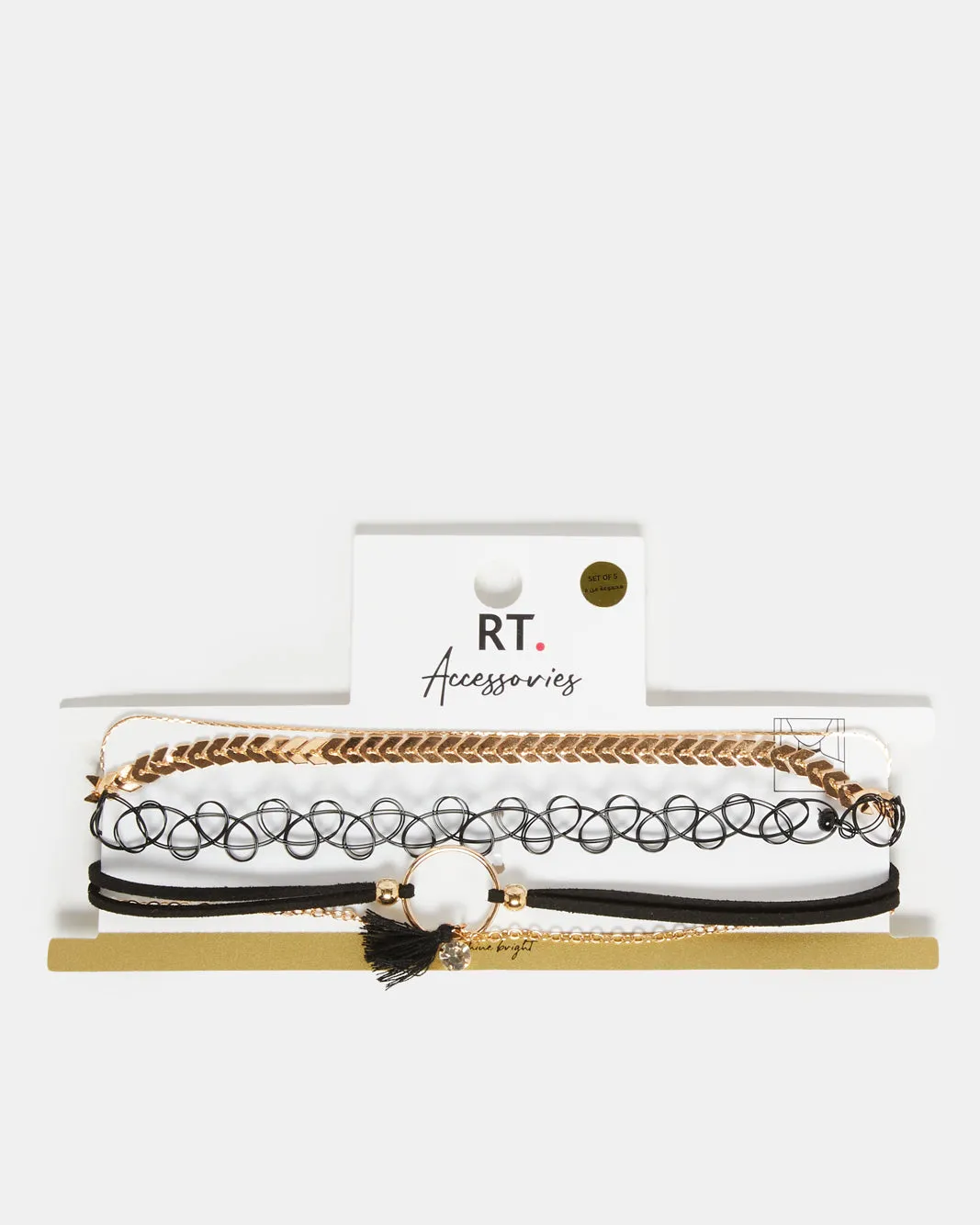 Women Gold Embellished Choker Set (Pack of 5) sold by Redtag