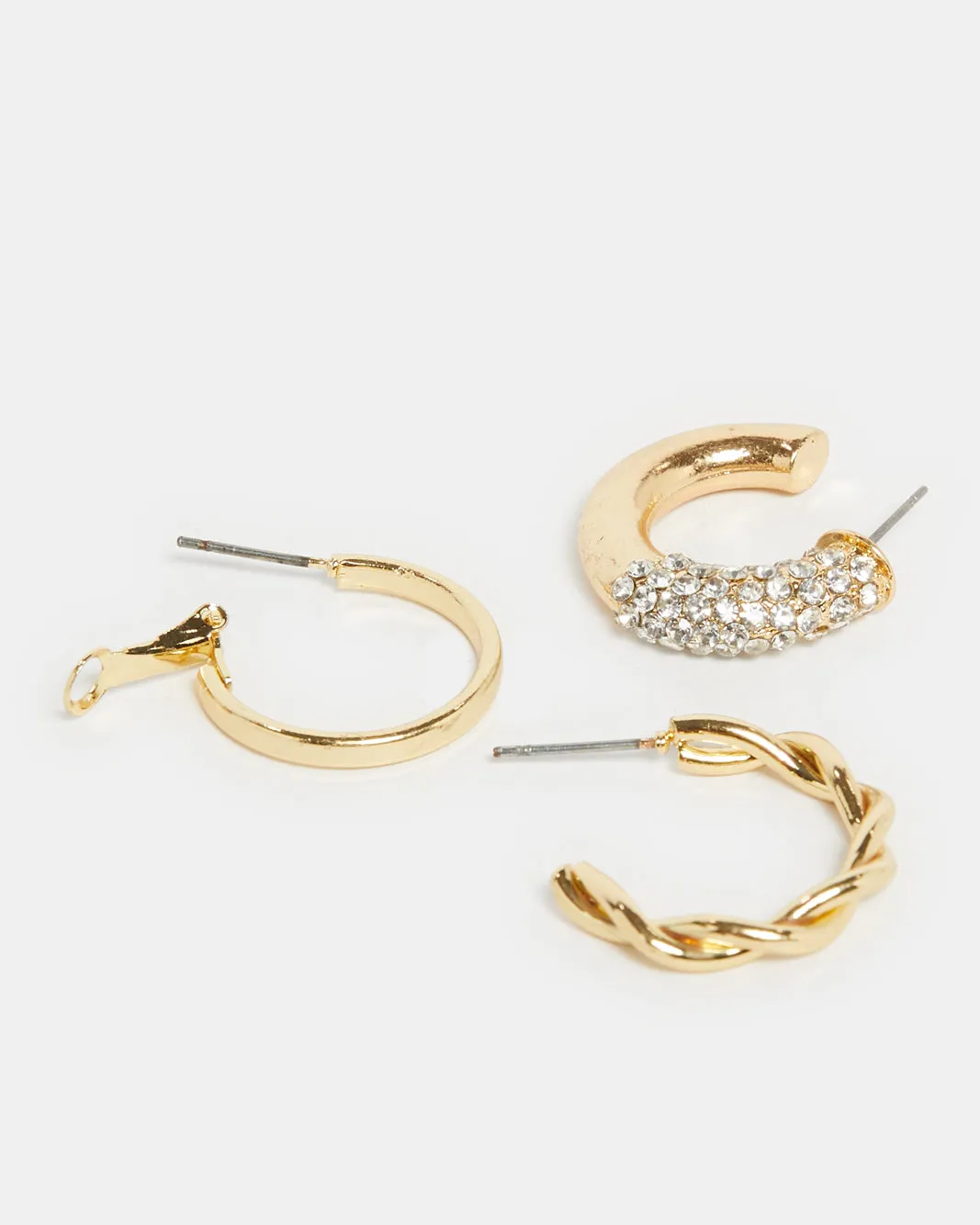 Women Gold Embellished Studs (Pack of 3) sold by Redtag product image thumbnail 2
