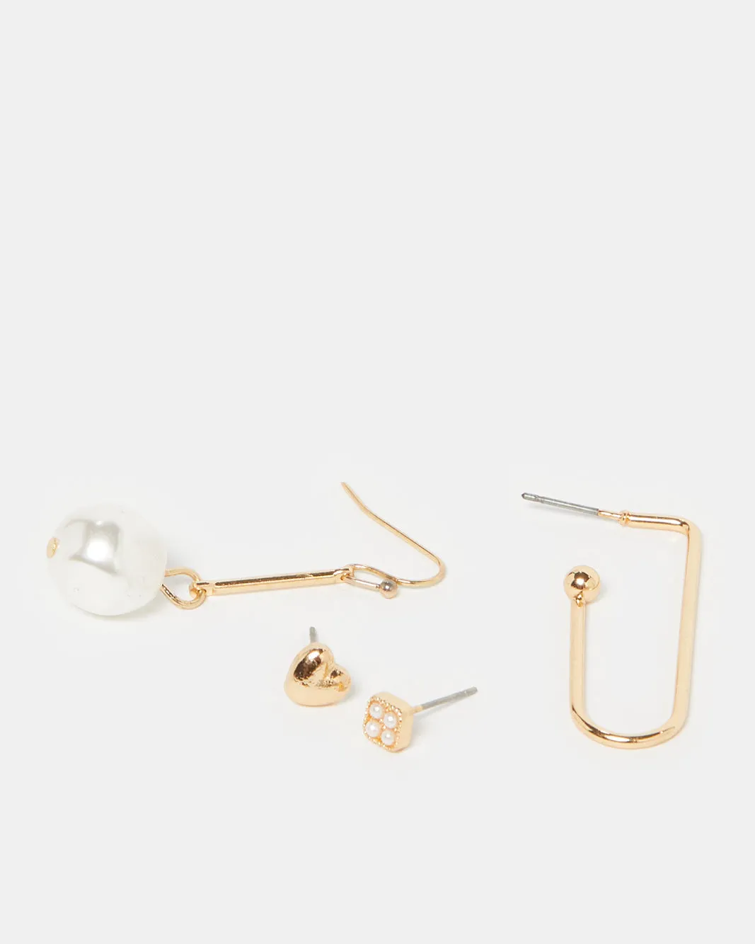 Women Gold Embellished Studs (Pack of 4) sold by Redtag product image thumbnail 2