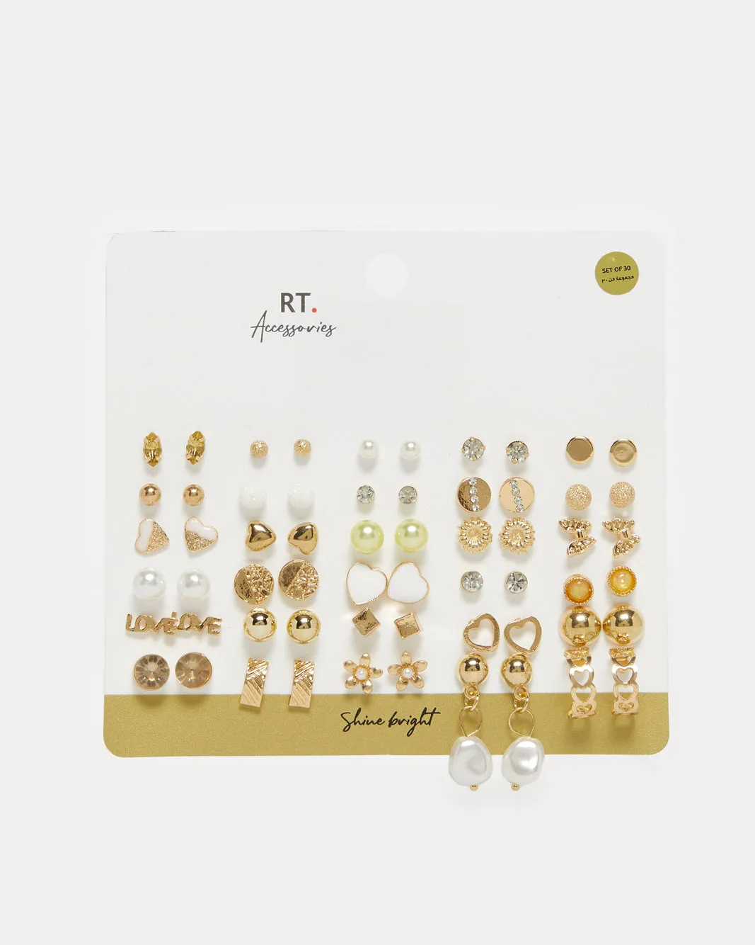 Women Gold Embellished Studs (Pack of 30) sold by Redtag