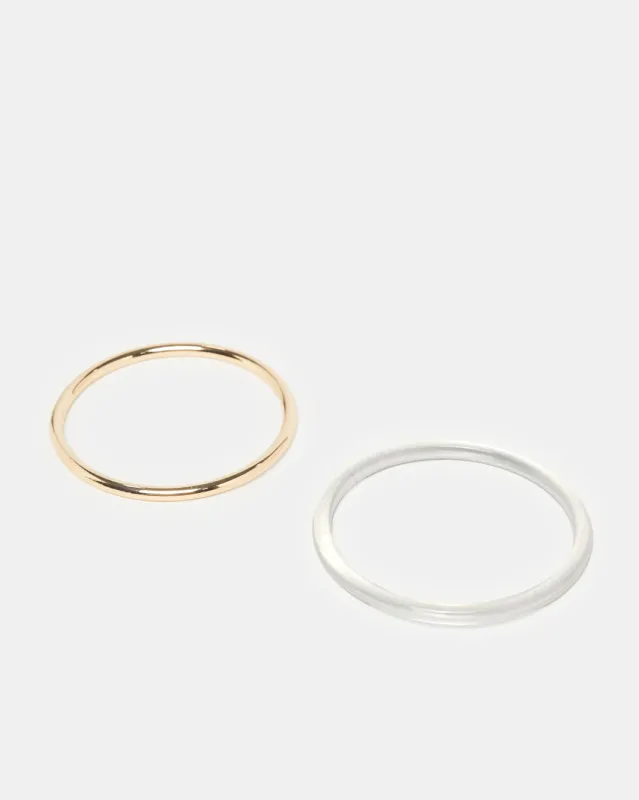 Women Gold And Silver Embellished Bracelets Set (2 Piece) sold by Redtag