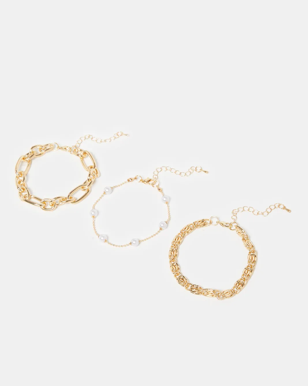 Women Gold Embellished Bracelets Set (3 Piece) sold by Redtag