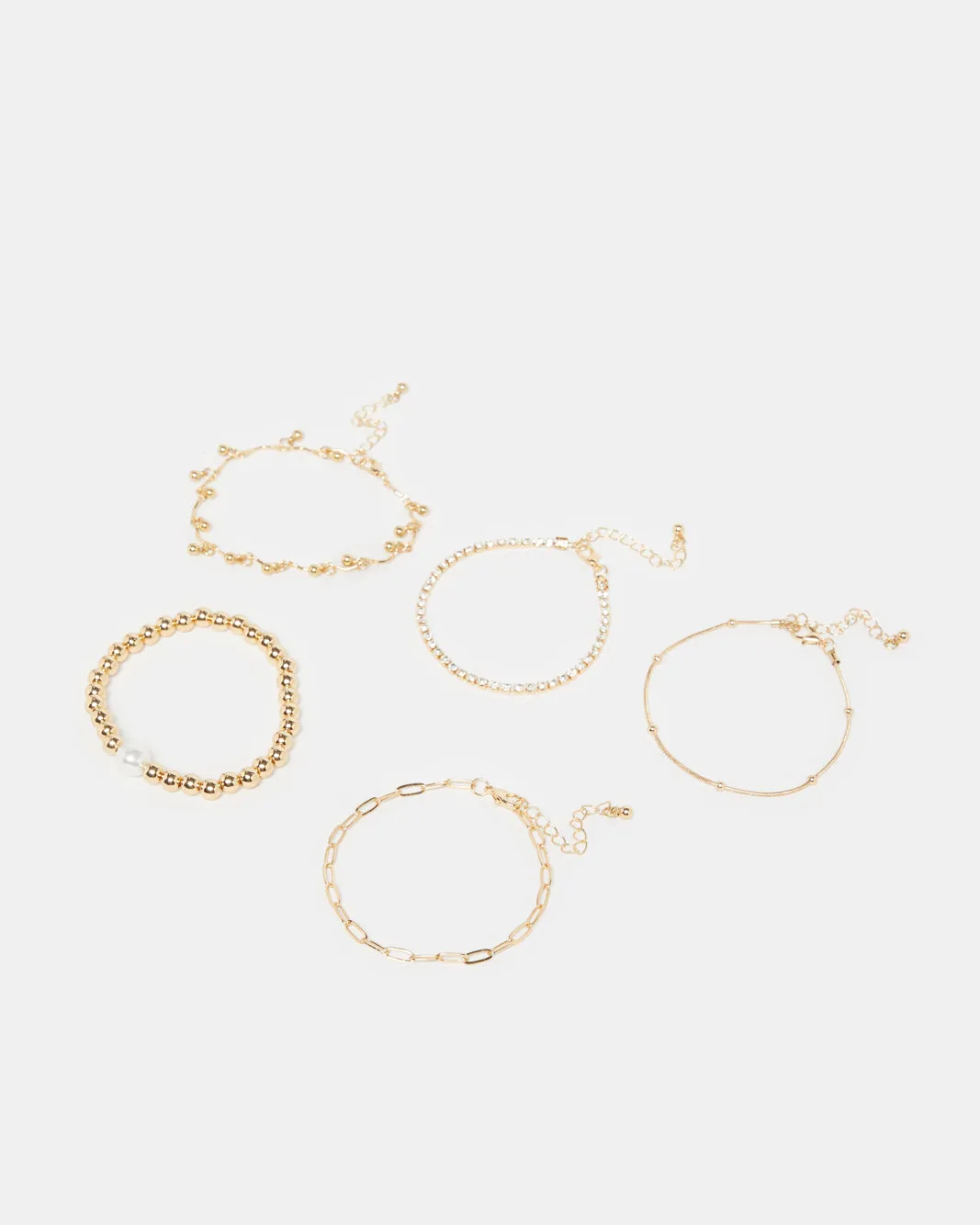Women Gold Embellished Bracelets Set (5 Piece) sold by Redtag