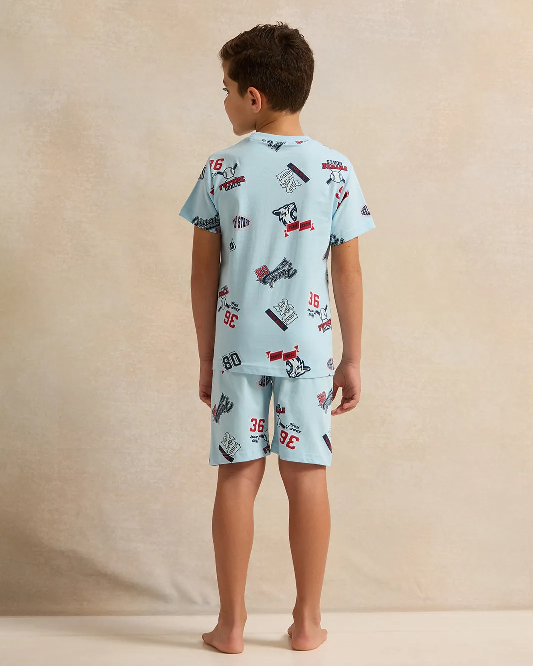 Boys Blue All-Over Print Pyjama Set (2 Piece) sold by Redtag product image thumbnail 4