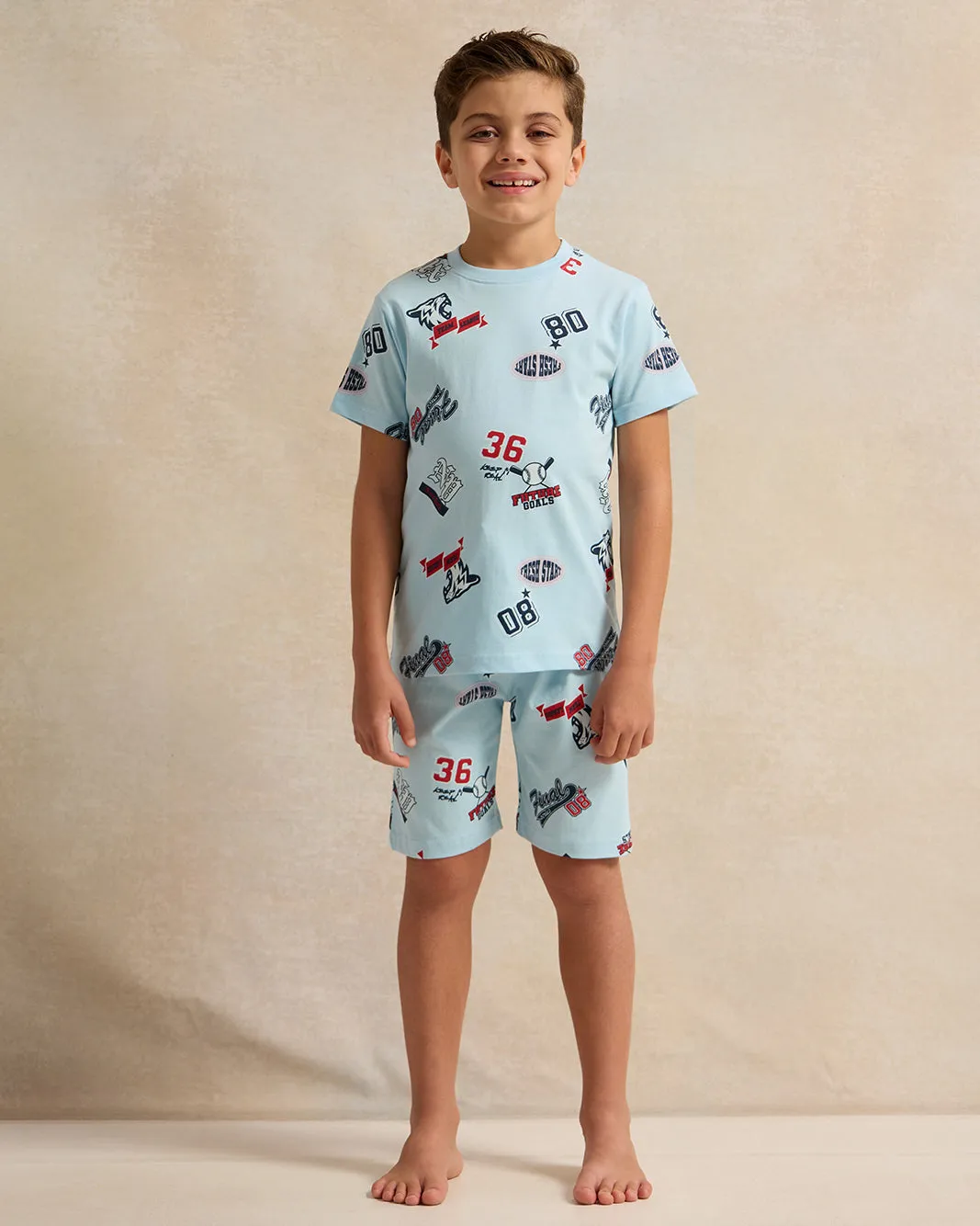 Boys Blue All-Over Print Pyjama Set (2 Piece) sold by Redtag