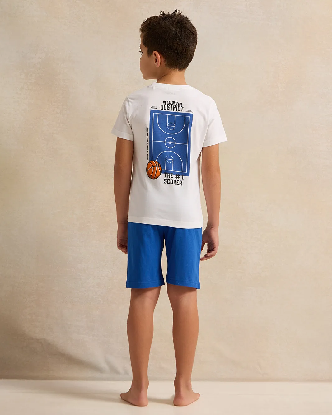 Boys White All-Over Print Pyjama Set (2 Piece) sold by Redtag product image thumbnail 4