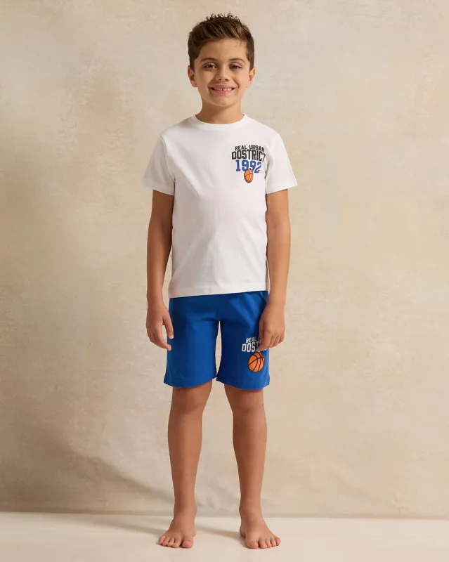 Boys White All-Over Print Pyjama Set (2 Piece) sold by Redtag