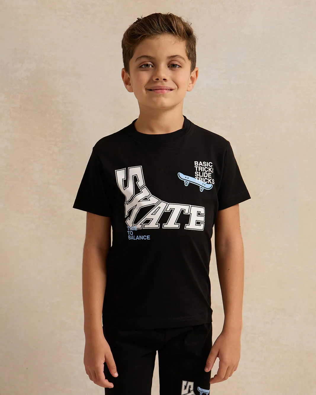 Boys Black All-Over Print Pyjama Set (2 Piece) sold by Redtag product image thumbnail 2