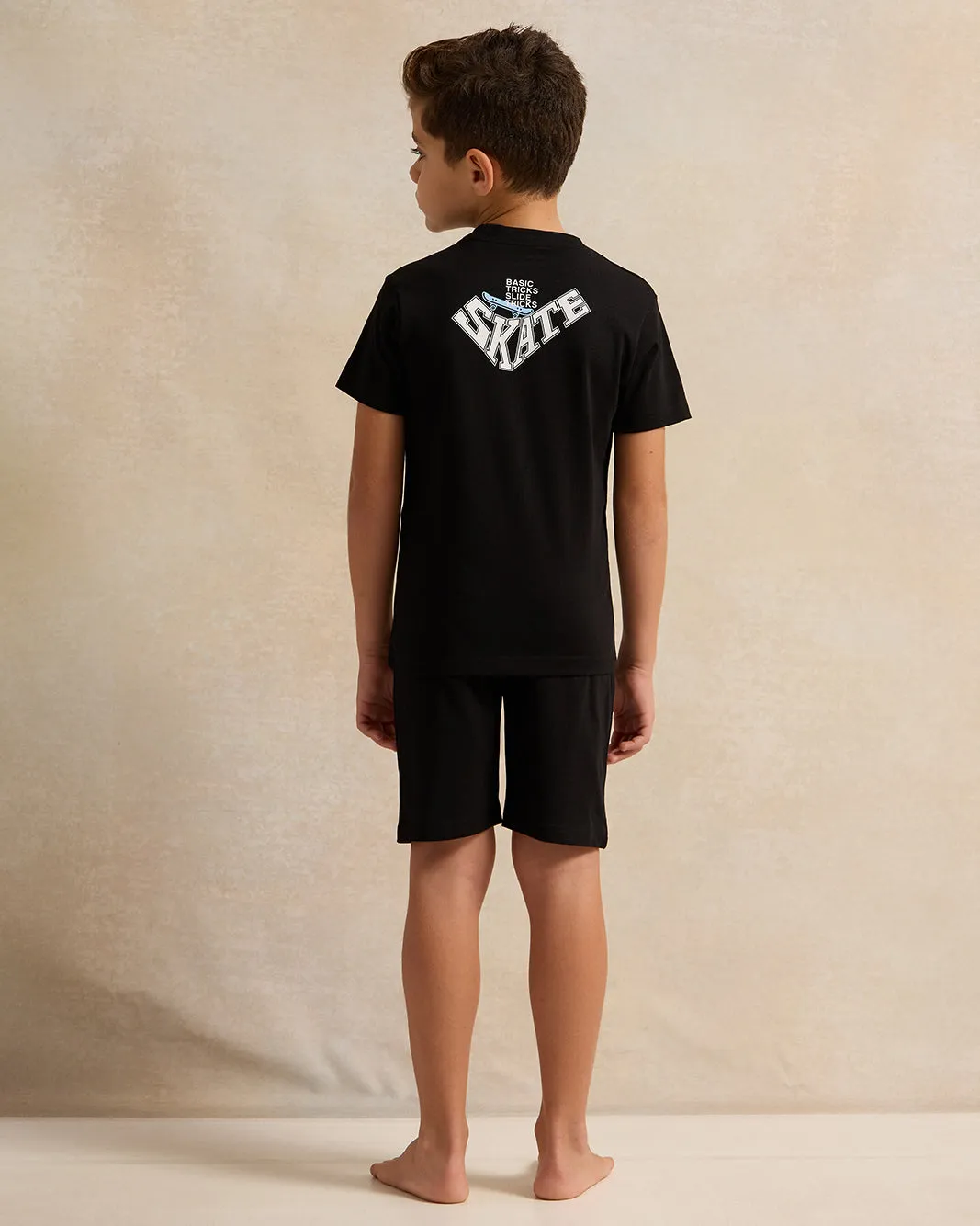 Boys Black All-Over Print Pyjama Set (2 Piece) sold by Redtag product image thumbnail 4