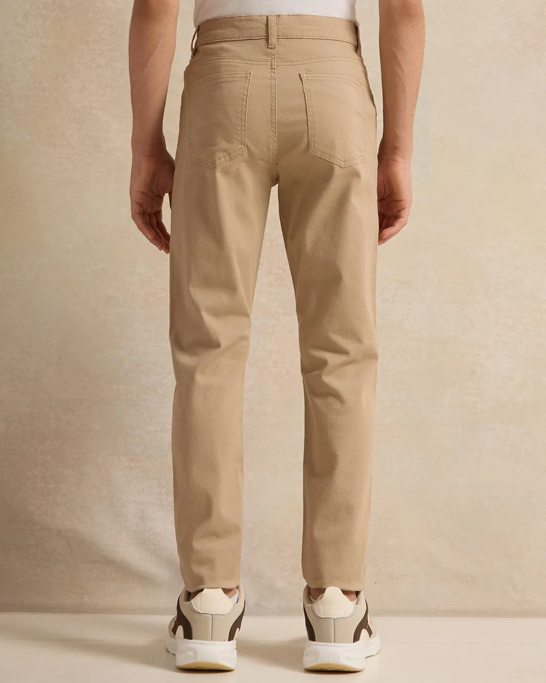 Senior Boys Beige 5 Pocket Plain Trouser sold by Redtag product image thumbnail 3