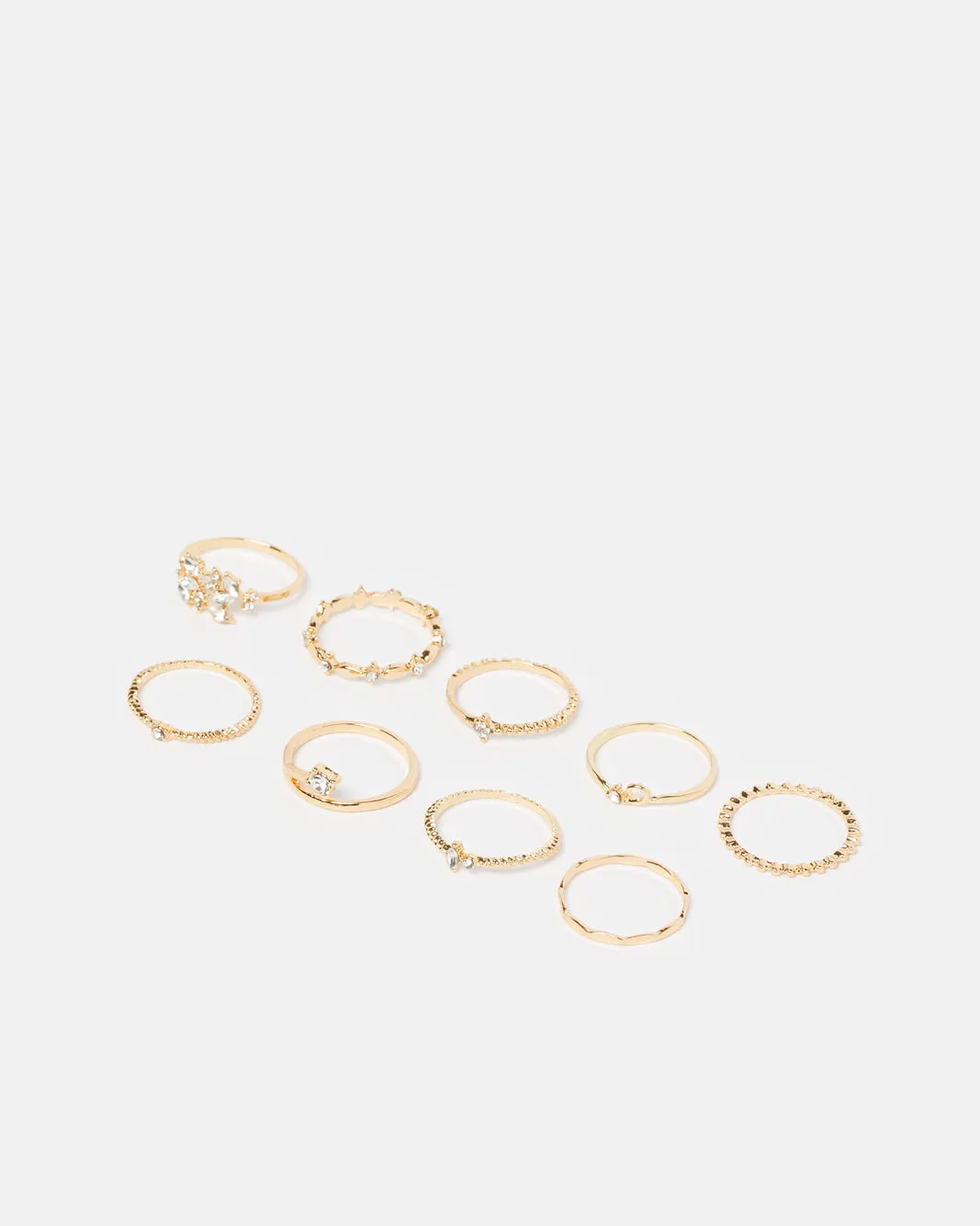 Women Gold Embellished Ring Set (10 Piece) sold by Redtag product image thumbnail 2