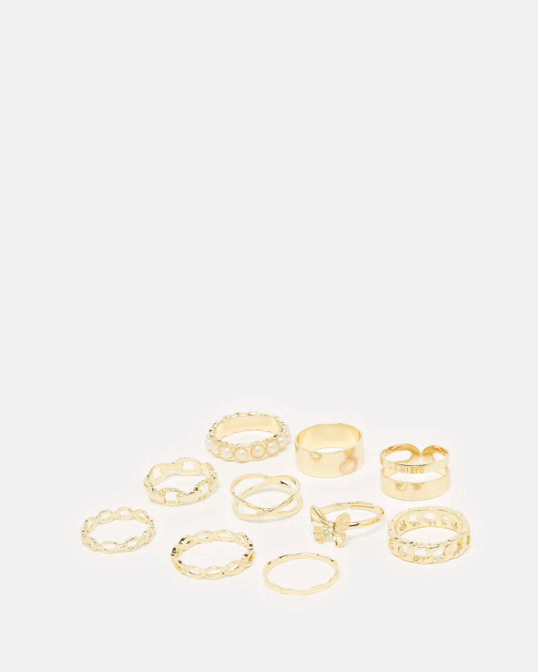 Women Gold Embellished Ring Set (10 Piece) sold by Redtag product image thumbnail 2