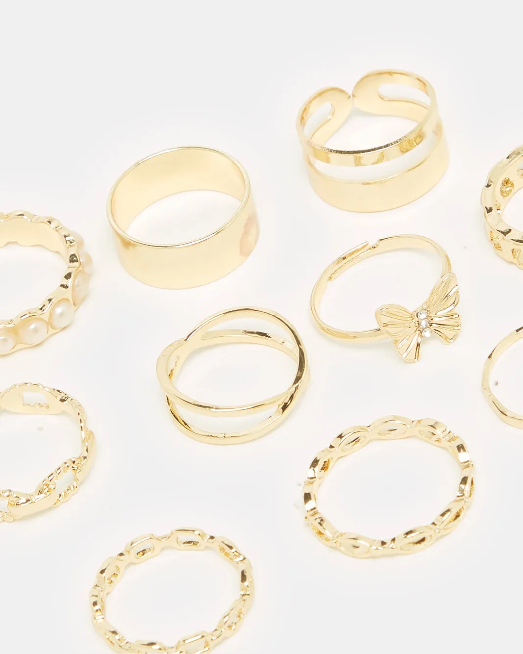 Women Gold Embellished Ring Set (10 Piece) sold by Redtag product image thumbnail 3