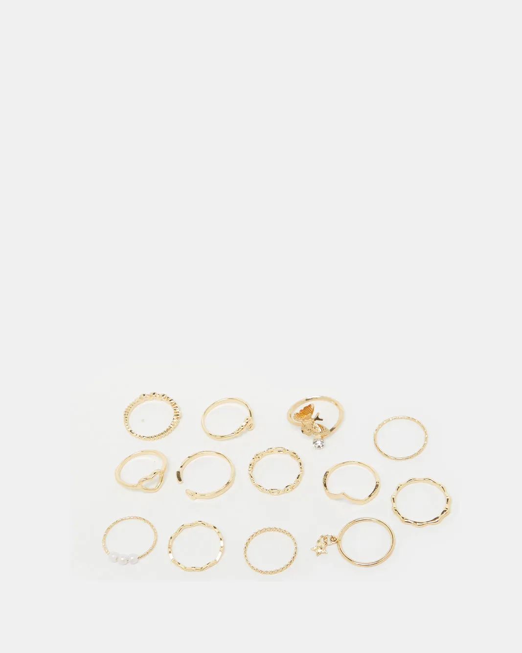 Women Gold Embellished Ring Set (13 Piece) sold by Redtag