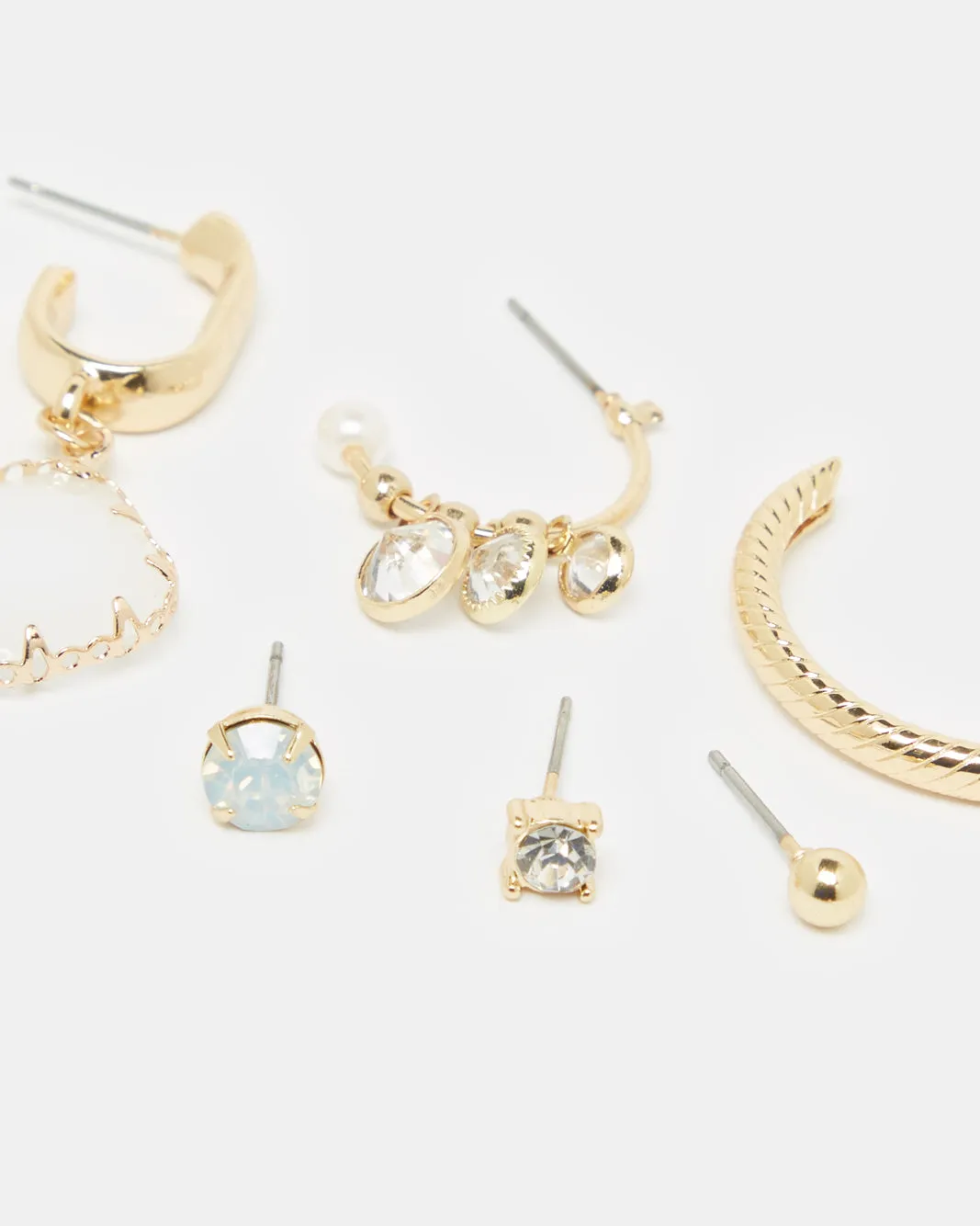 Women Gold Embellished Earring Set (6 Pairs) sold by Redtag product image thumbnail 3