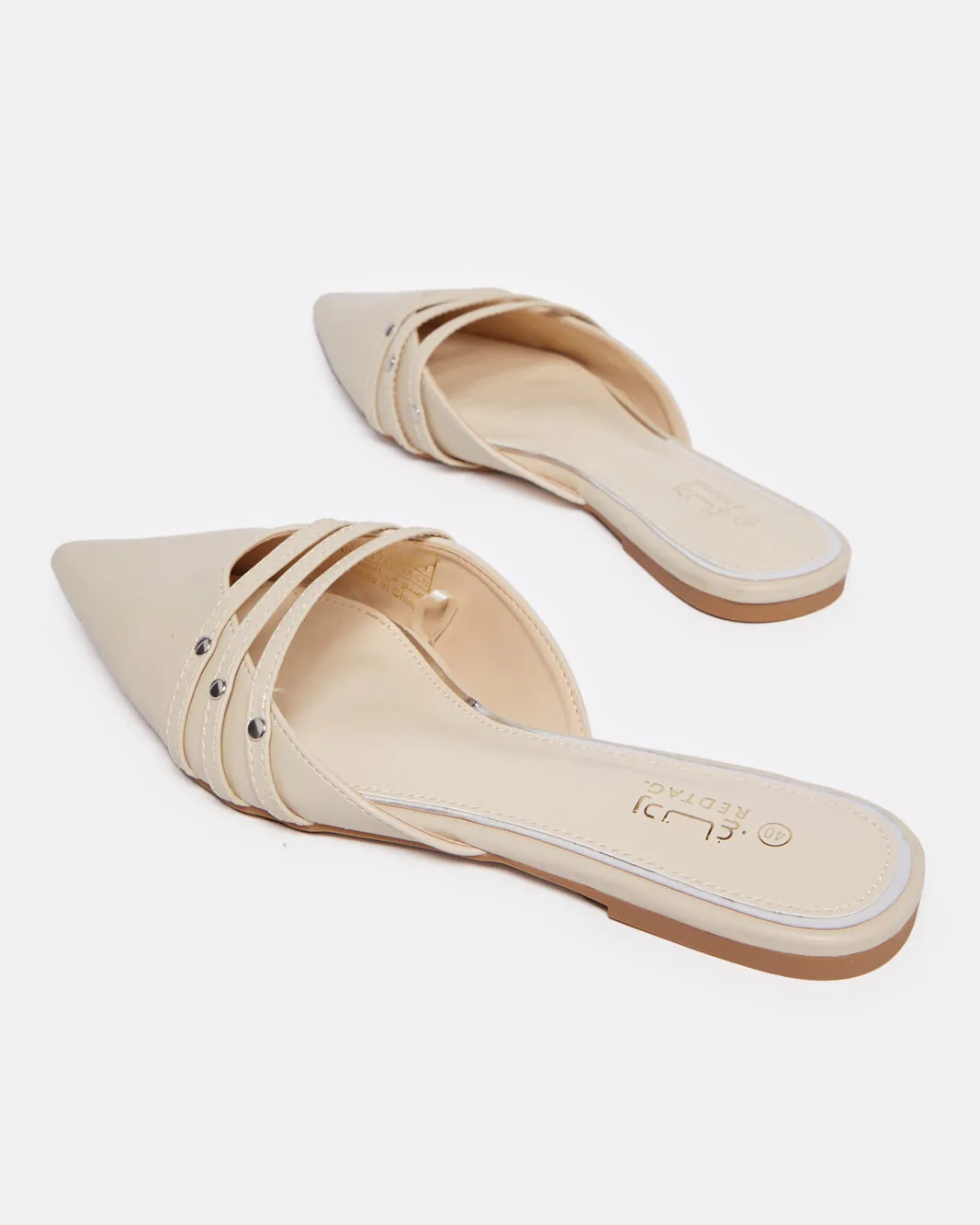 Women Beige Embellished Trim Mule sold by Redtag product image thumbnail 4