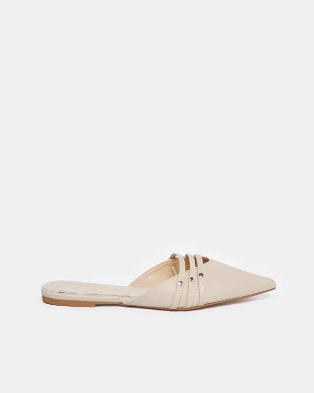 Women Beige Embellished Trim Mule sold by Redtag