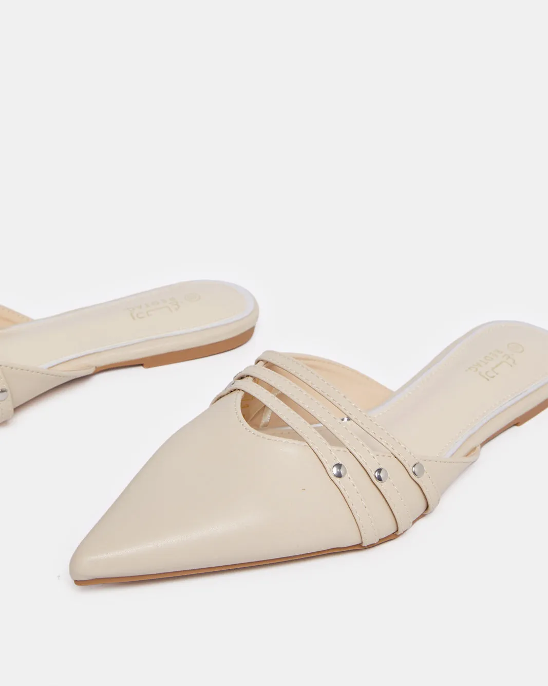 Women Beige Embellished Trim Mule sold by Redtag product image thumbnail 3