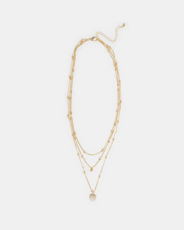 Women Gold Embellished Necklace sold by Redtag
