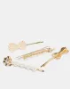 Women Gold  Embellished Hair Clip Set (4 Piece) sold by Redtag