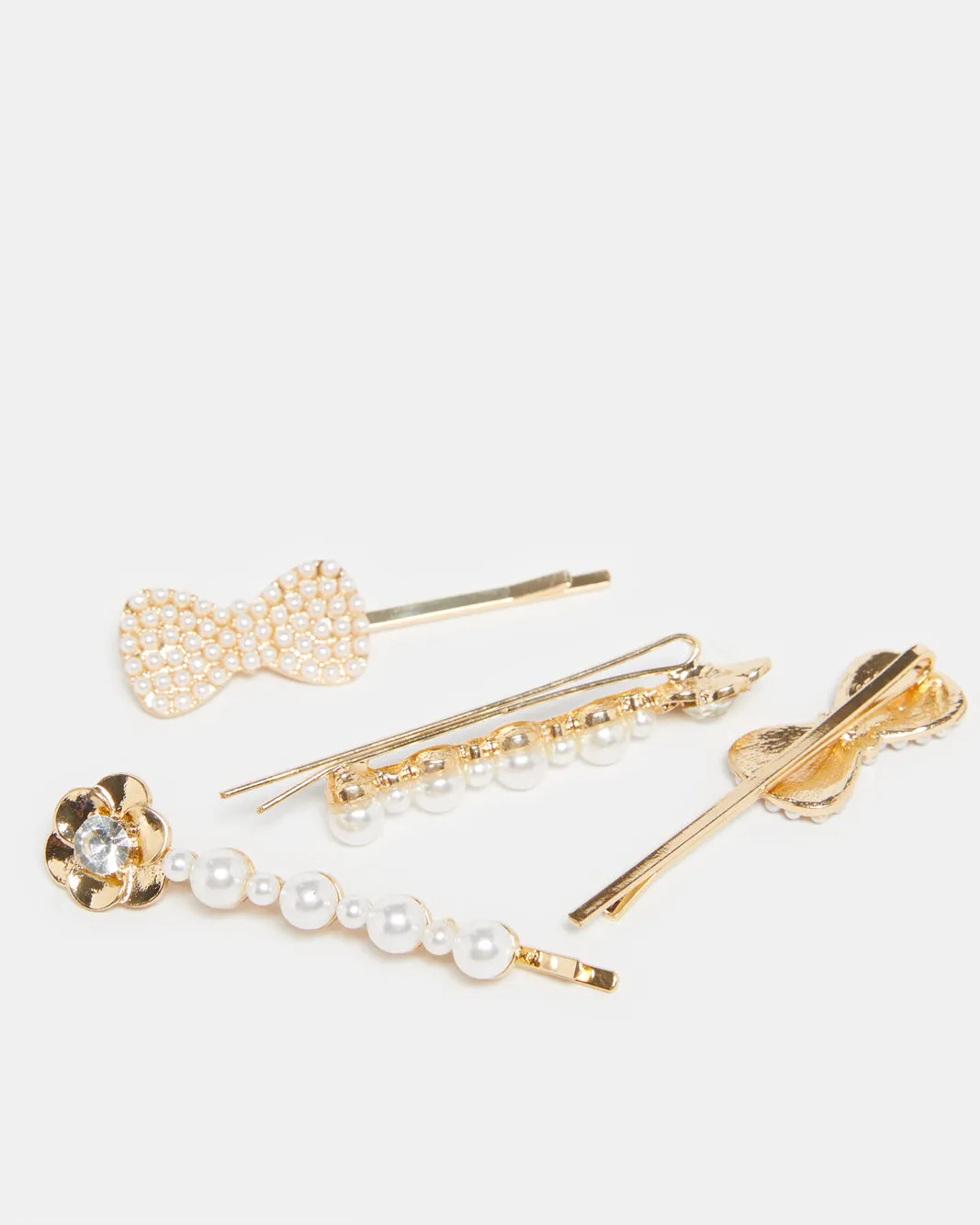 Women Gold Embellished Hair Clip Set (4 Piece) sold by Redtag product image thumbnail 3
