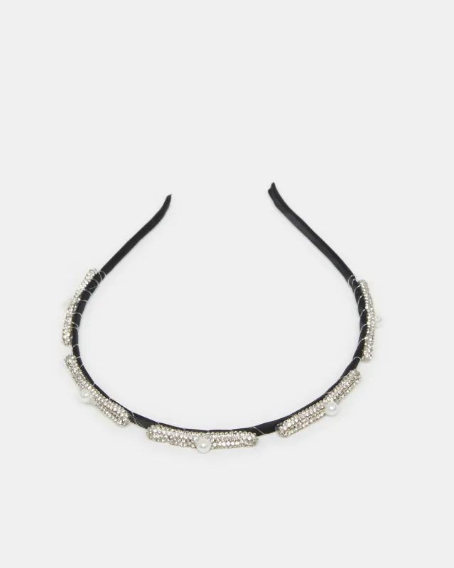 Women Black Embellished Headband sold by Redtag