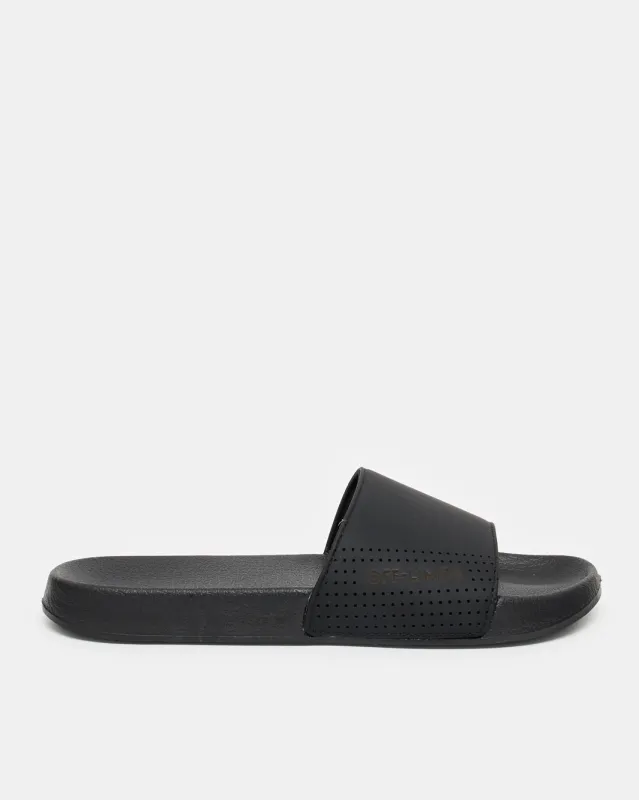 Men Black Plain Slide sold by Redtag