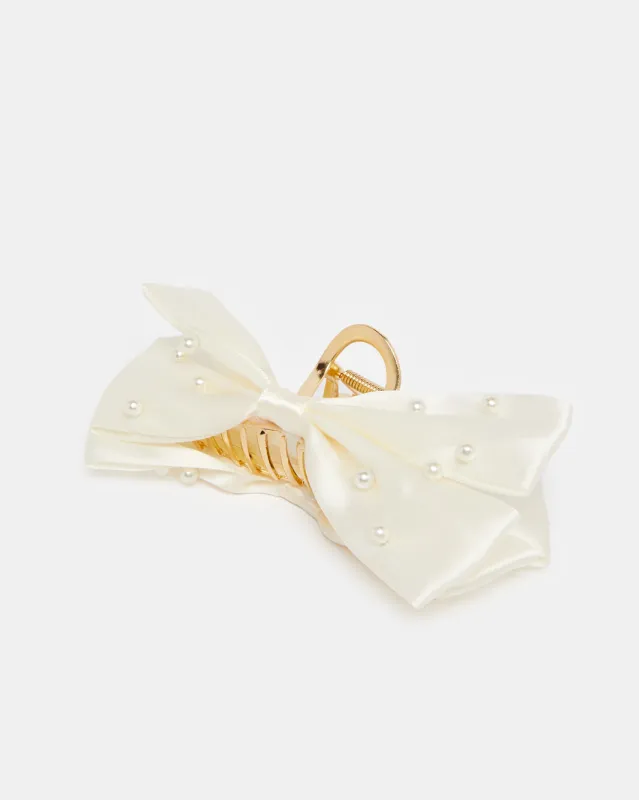 Women White And Gold Hair Claw sold by Redtag