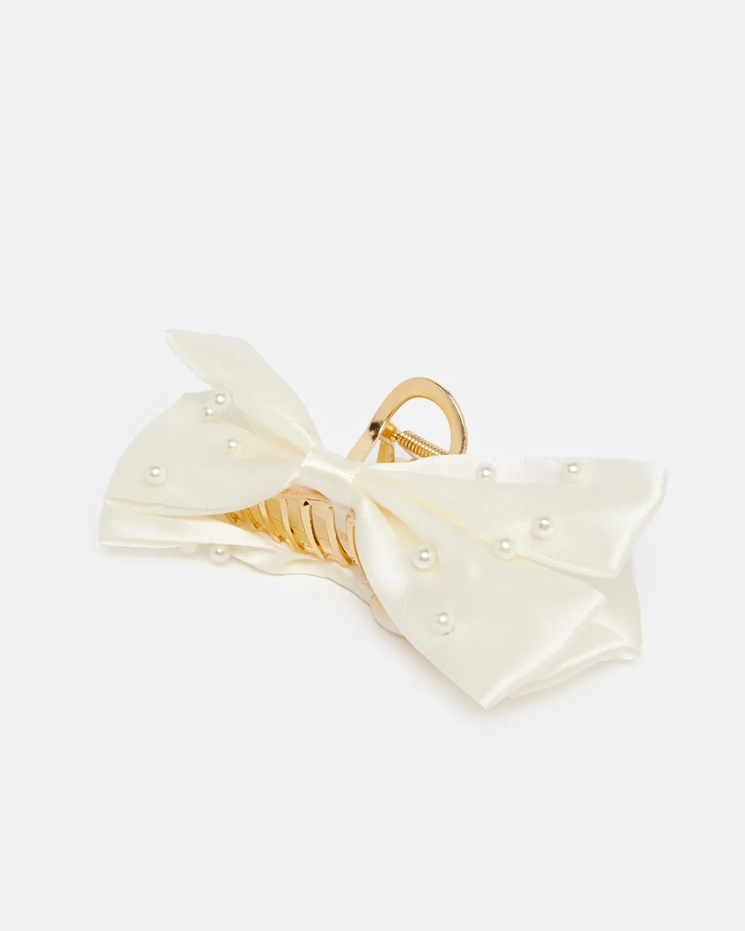 Women White And Gold Hair Claw sold by Redtag