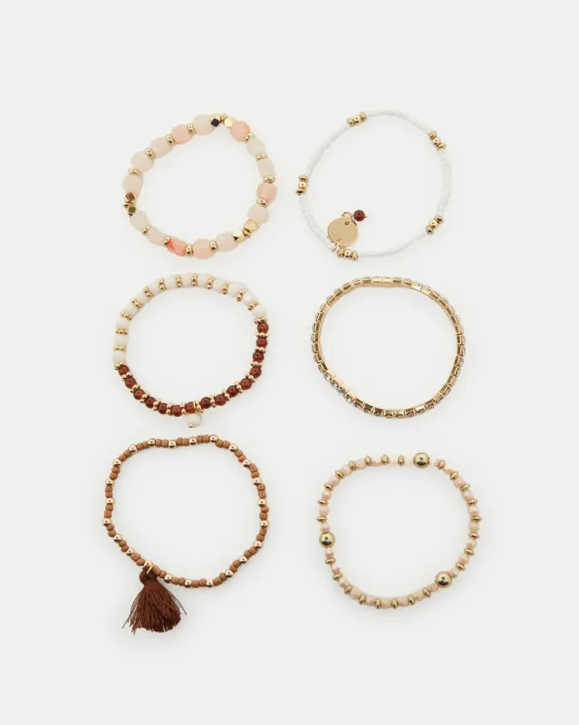 Women Gold Embellished  bracelets (6 Piece) sold by Redtag