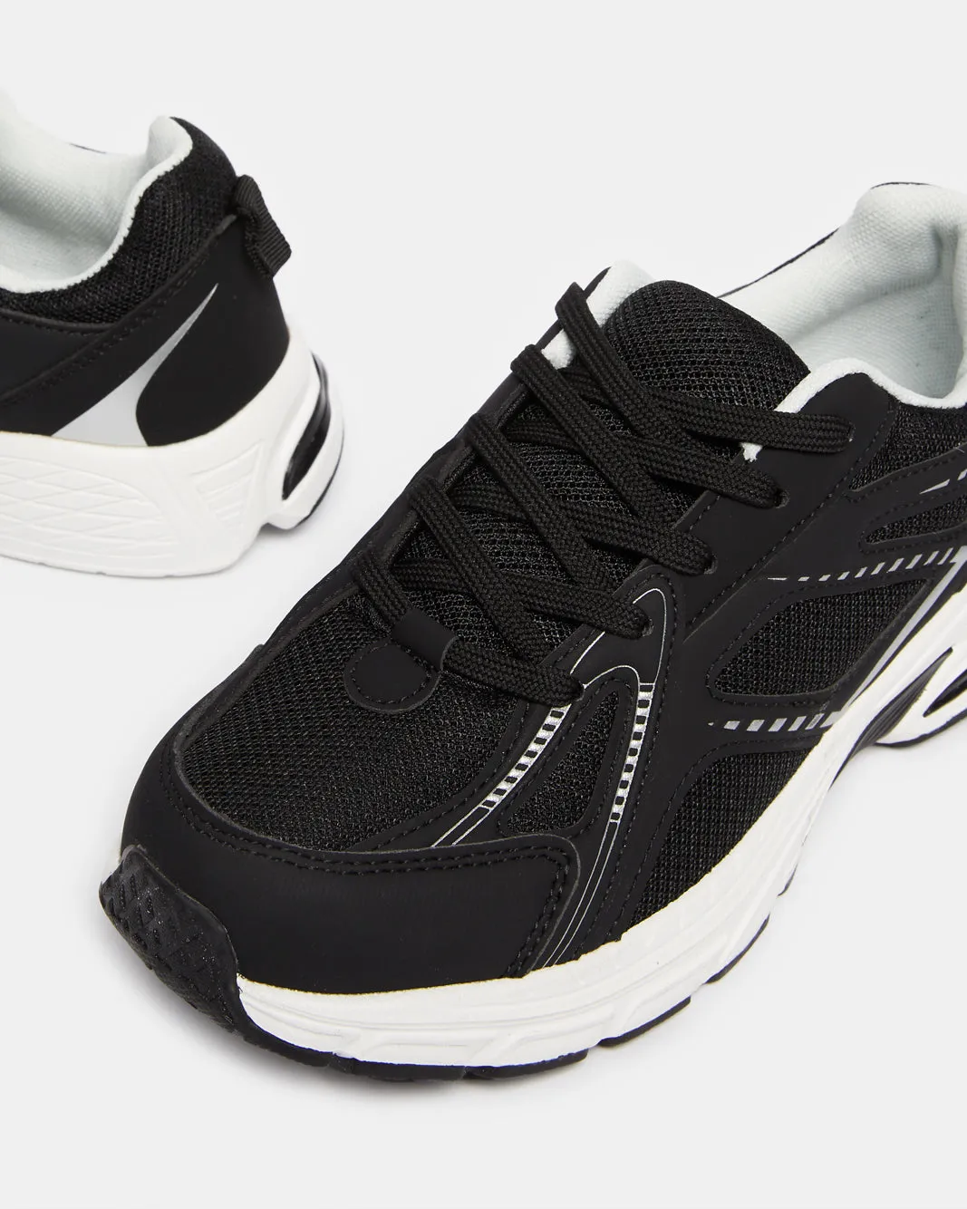 Senior Boys Black Material Block Trainers sold by Redtag product image thumbnail 3