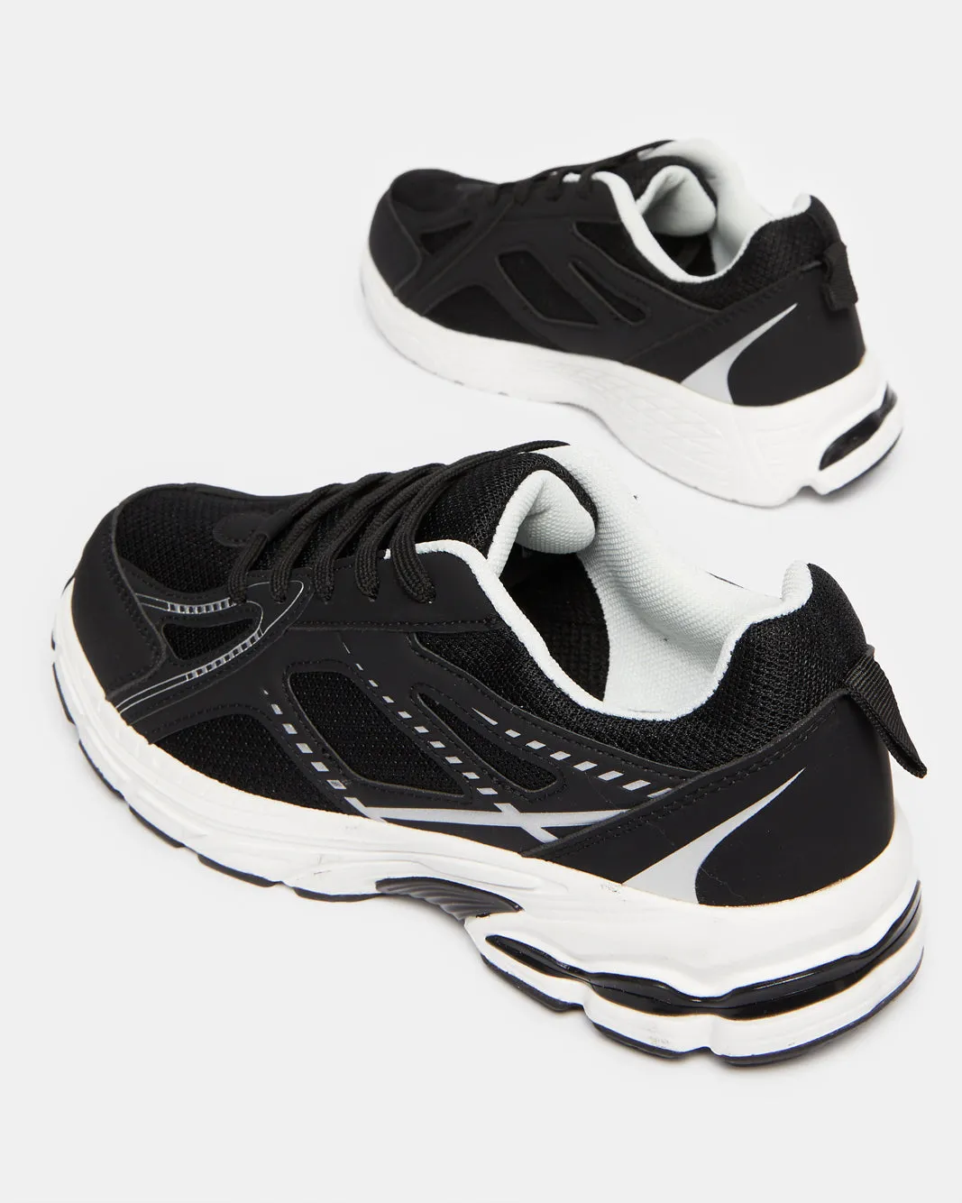 Senior Boys Black Material Block Trainers sold by Redtag product image thumbnail 4