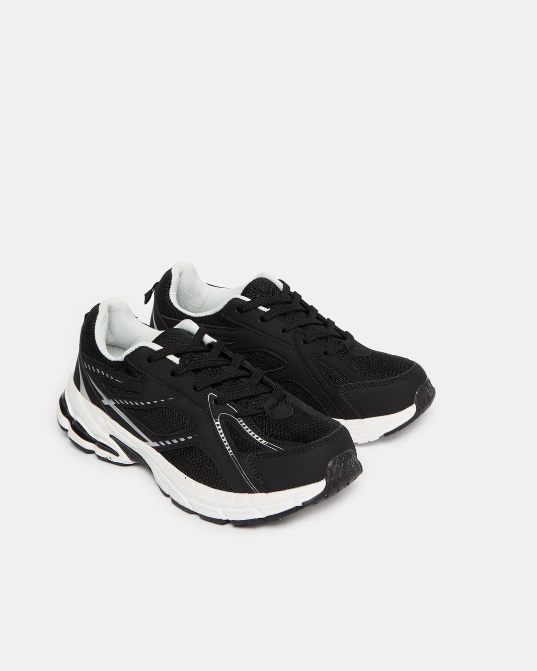 Senior Boys Black Material Block Trainers sold by Redtag product image thumbnail 2