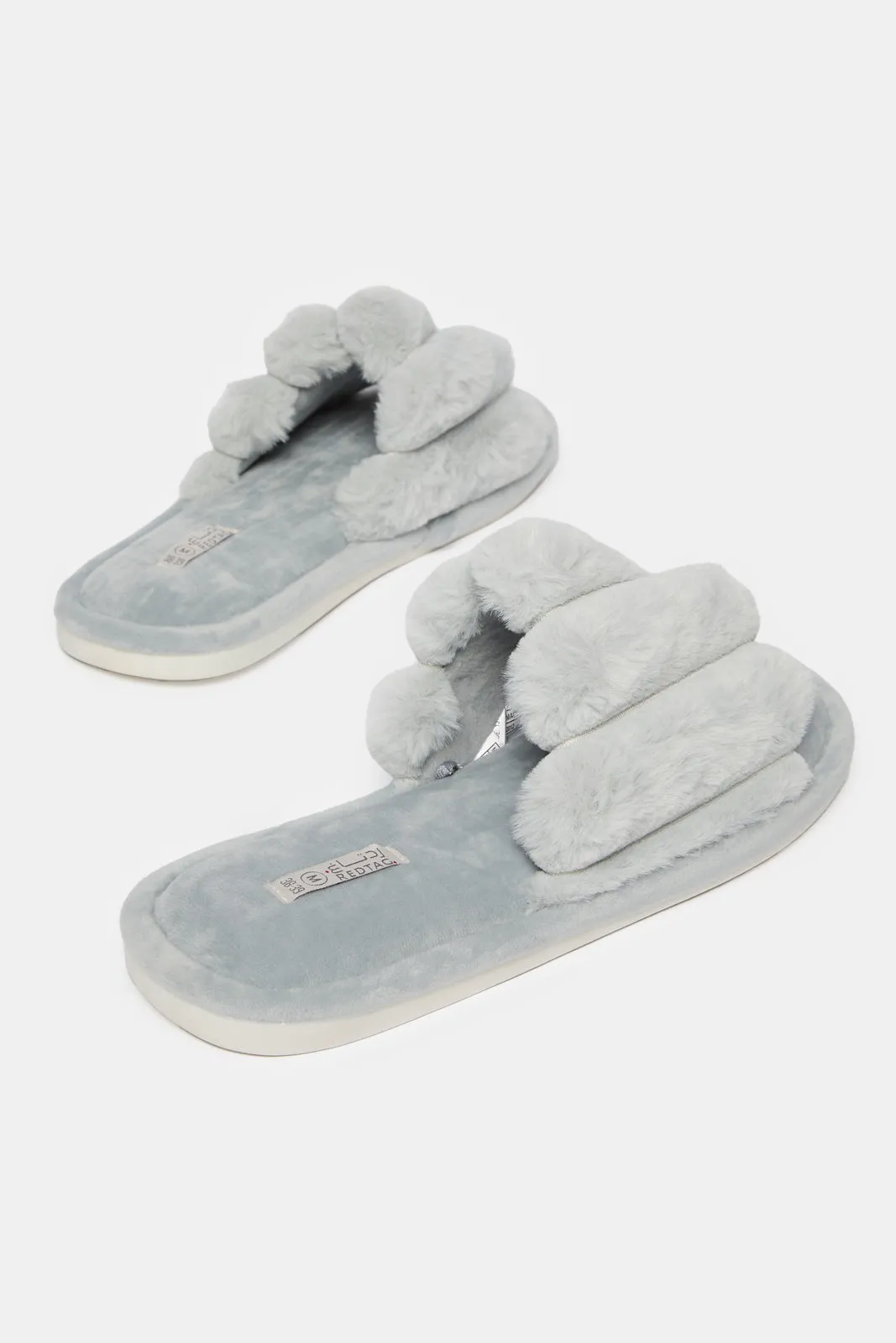 Women Grey Stitched Detail Slipper sold by Redtag product image thumbnail 4